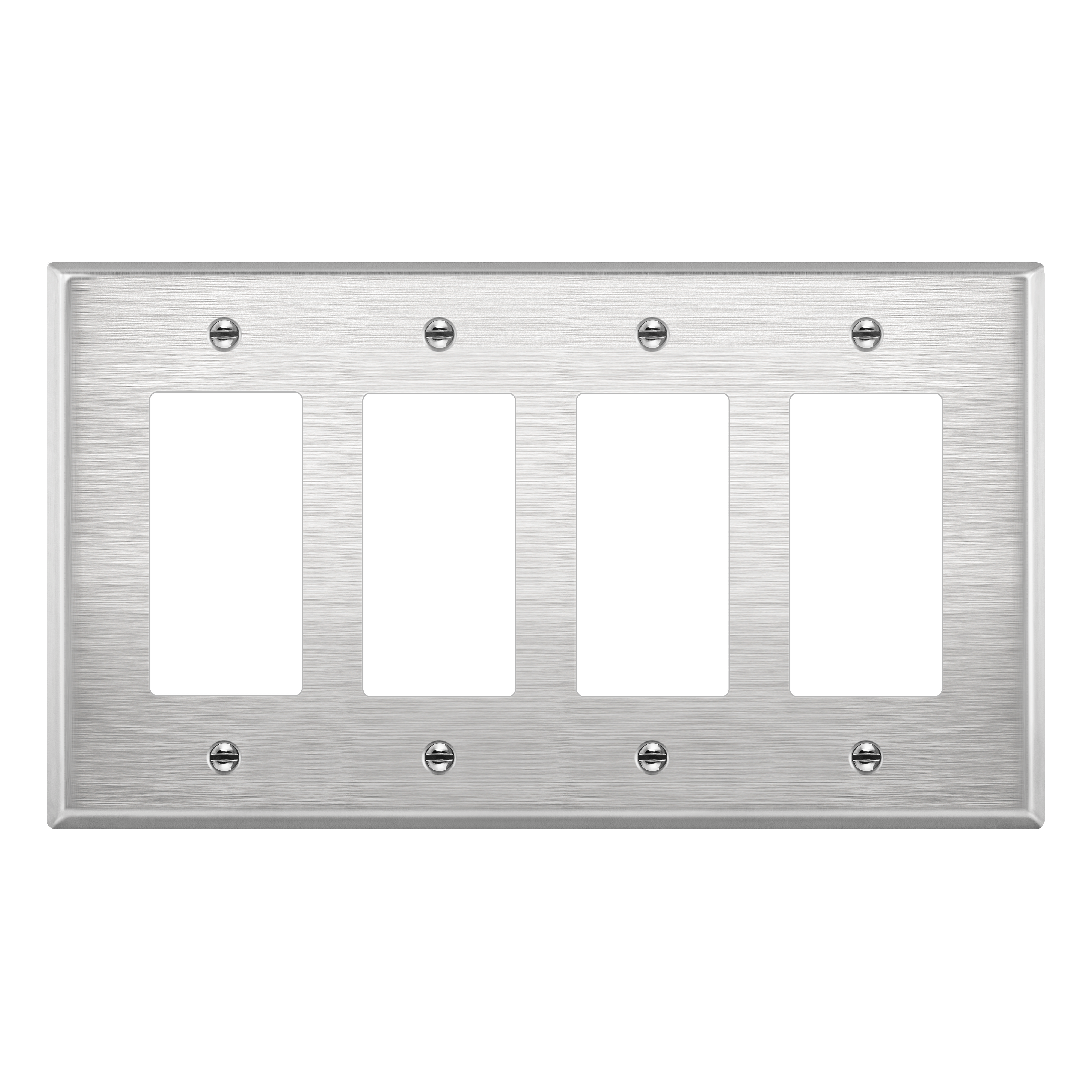 Quad Decorator Switch Metal Wall Plate