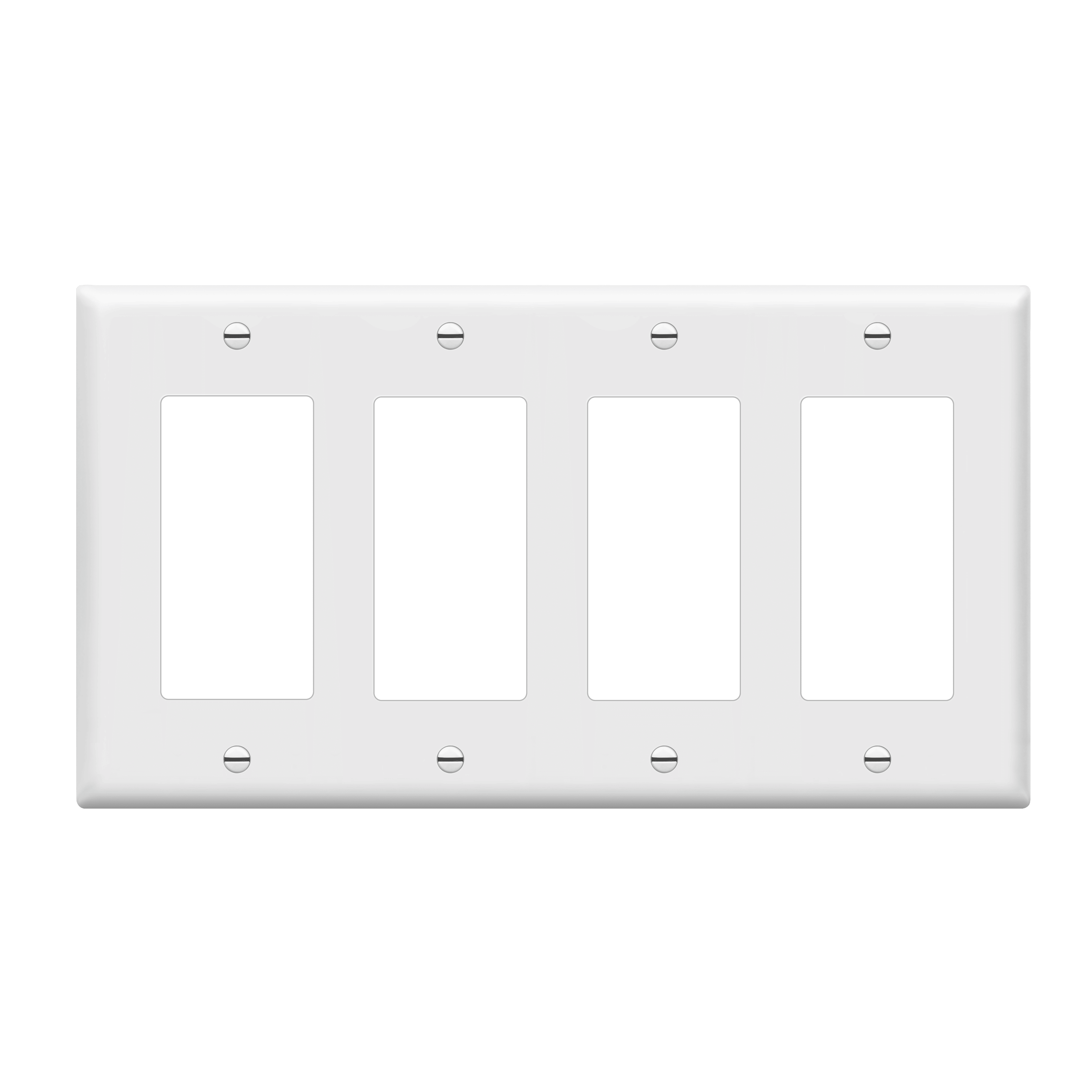 4-Gang Decorator/GFCI Outlet Wall Plate