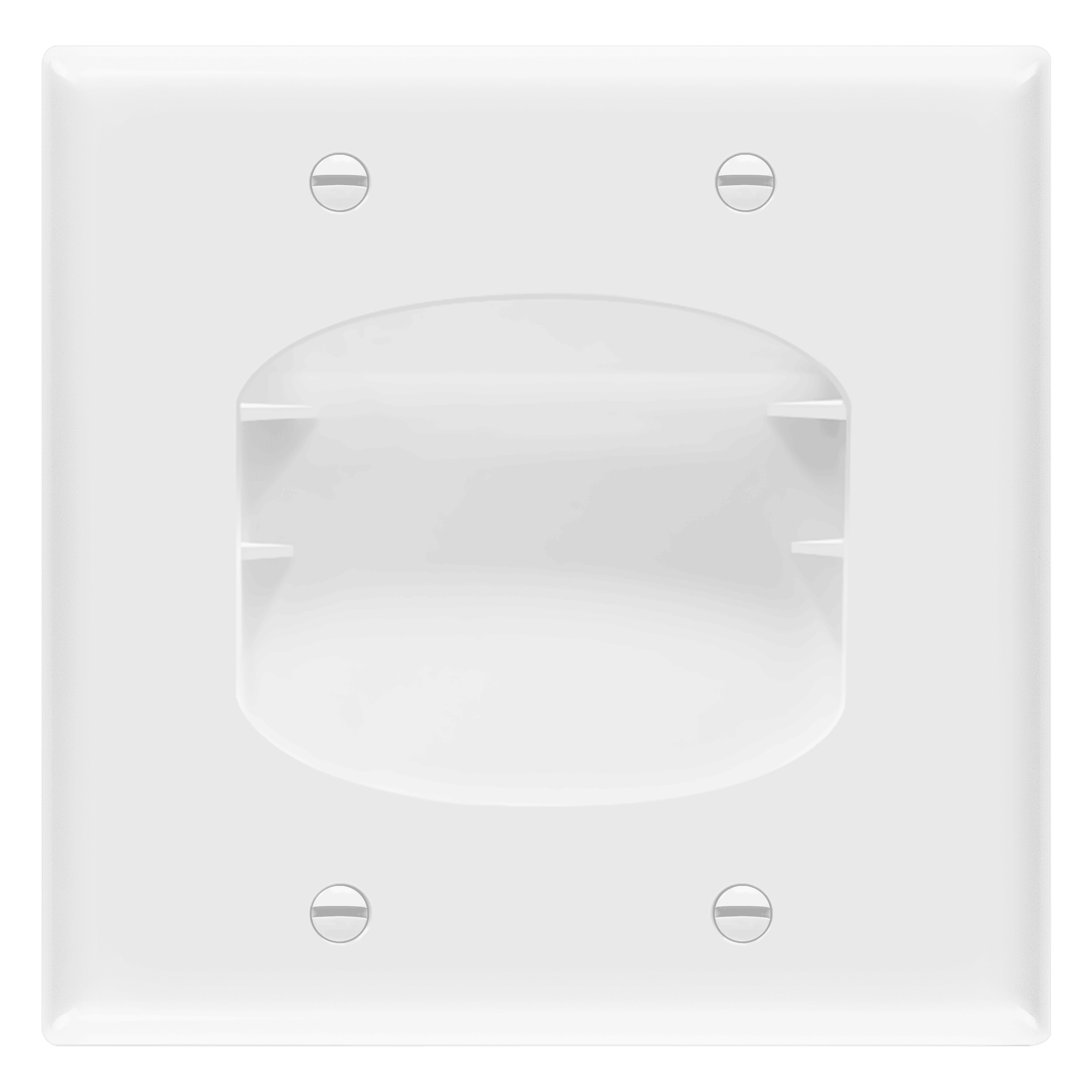 2-Gang Recessed Low Voltage Cable Pass-Through Wall Plate
